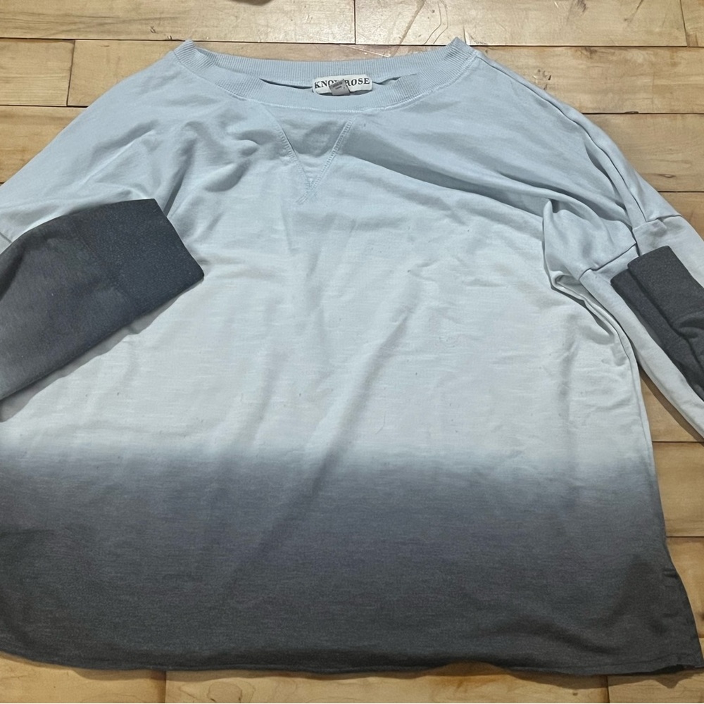 Knox Rose Blue and Gray Gradient Sweater